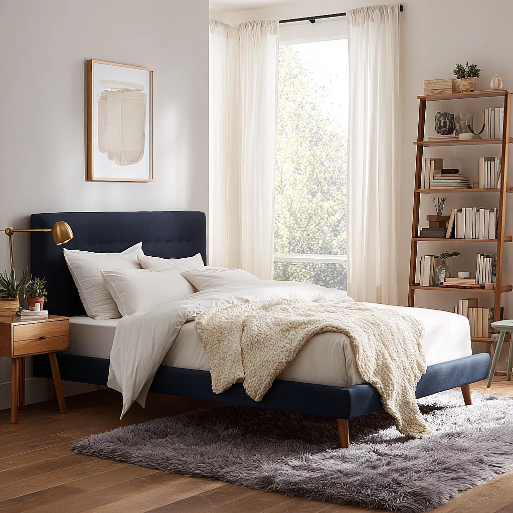 bedroom ideas navy bed
