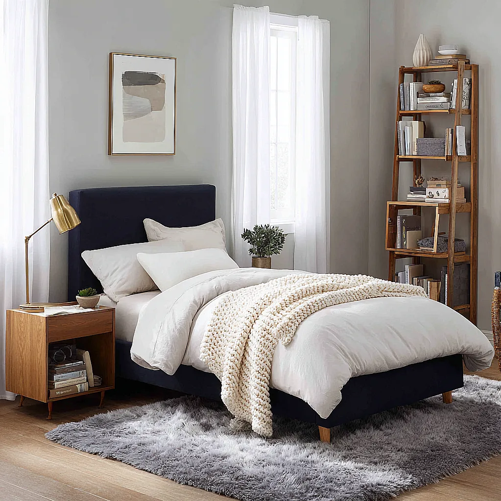 bedroom ideas navy bed