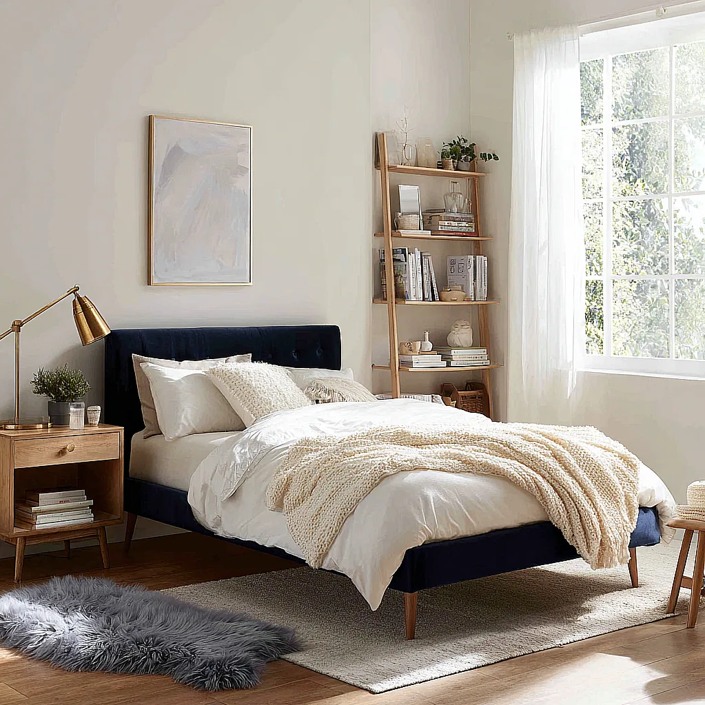 bedroom ideas navy bed