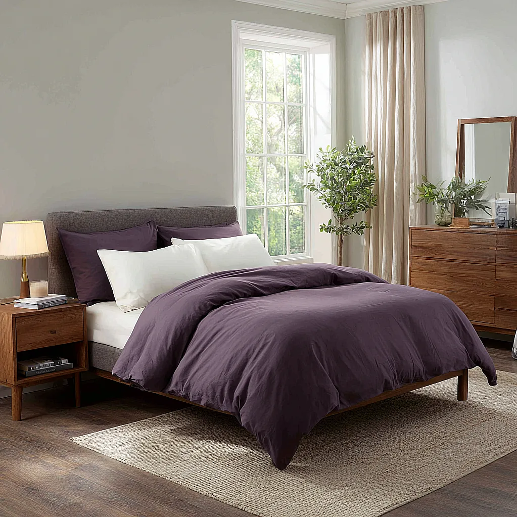 bedroom ideas purple bed