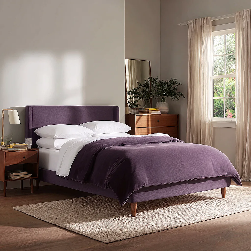 bedroom ideas purple bed