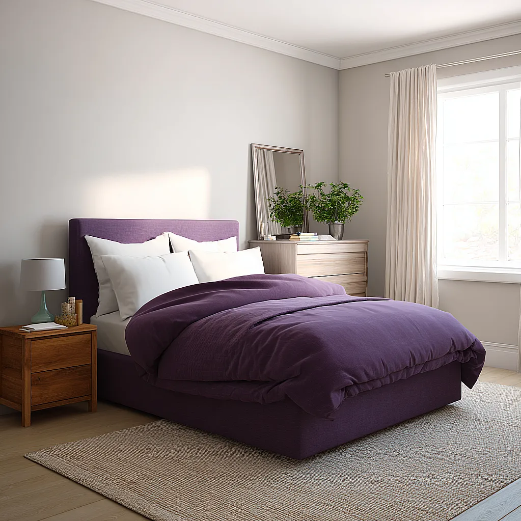 bedroom ideas purple bed