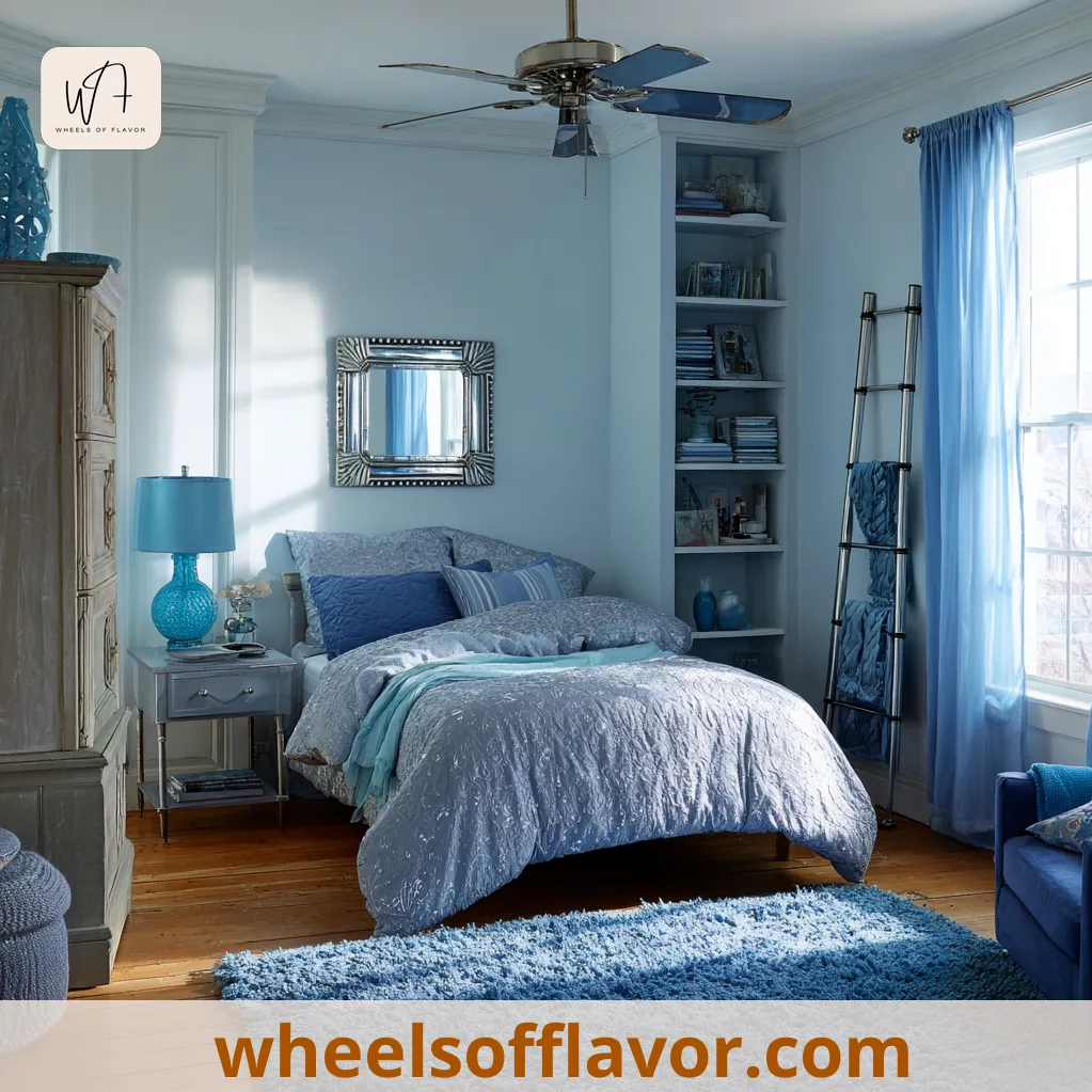 bedroom ideas silver and blue