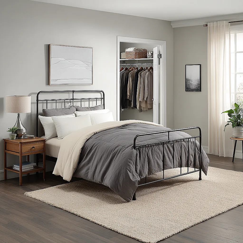 bedroom ideas silver bed