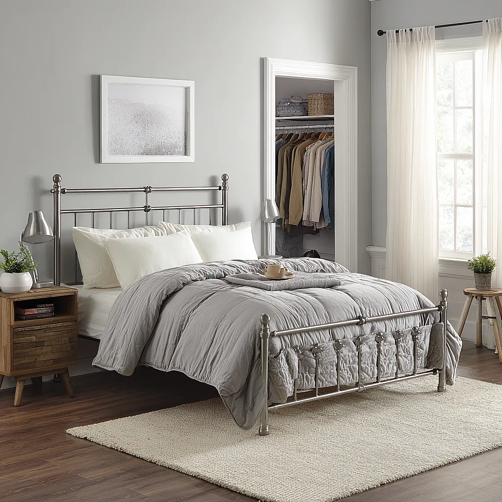 bedroom ideas silver bed