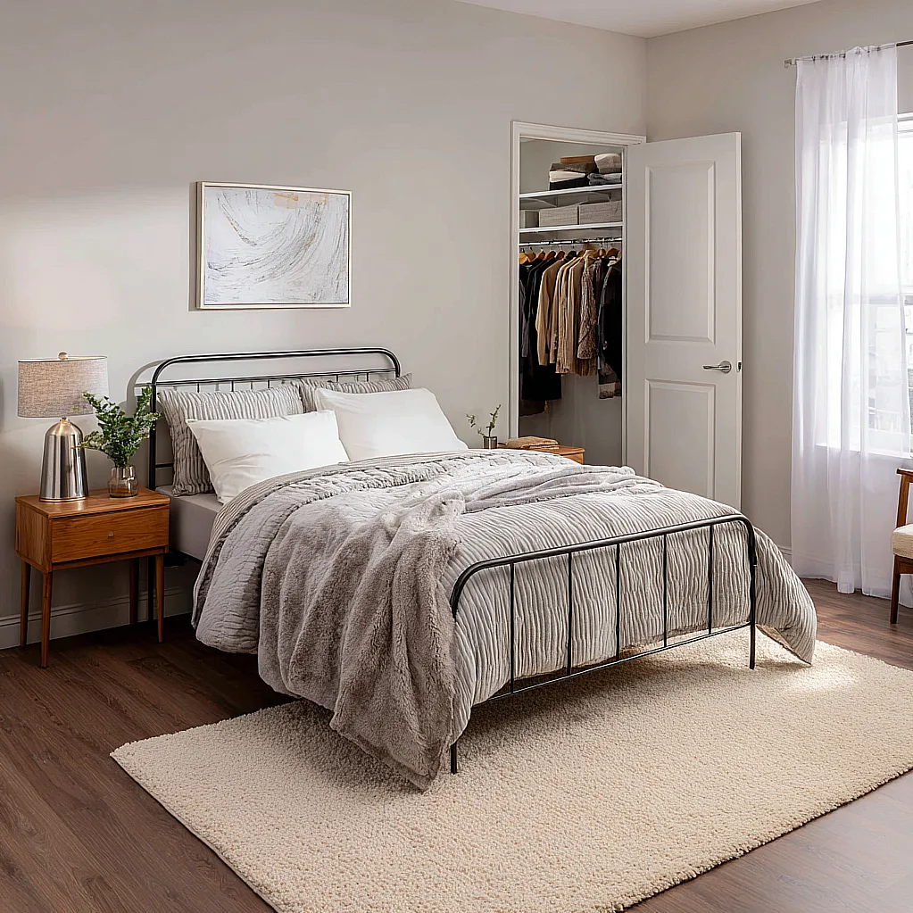 bedroom ideas silver bed