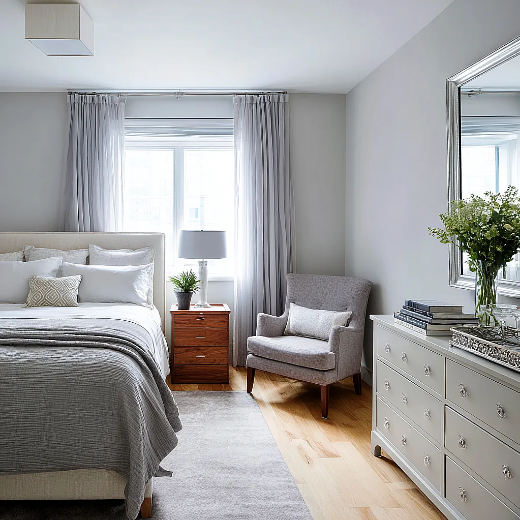 bedroom ideas silver grey