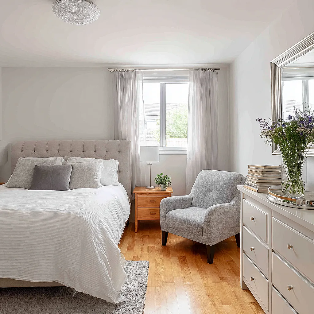 bedroom ideas silver grey