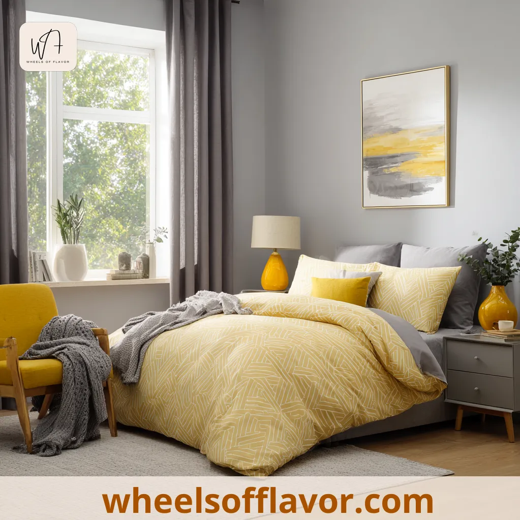 bedroom ideas yellow and gray