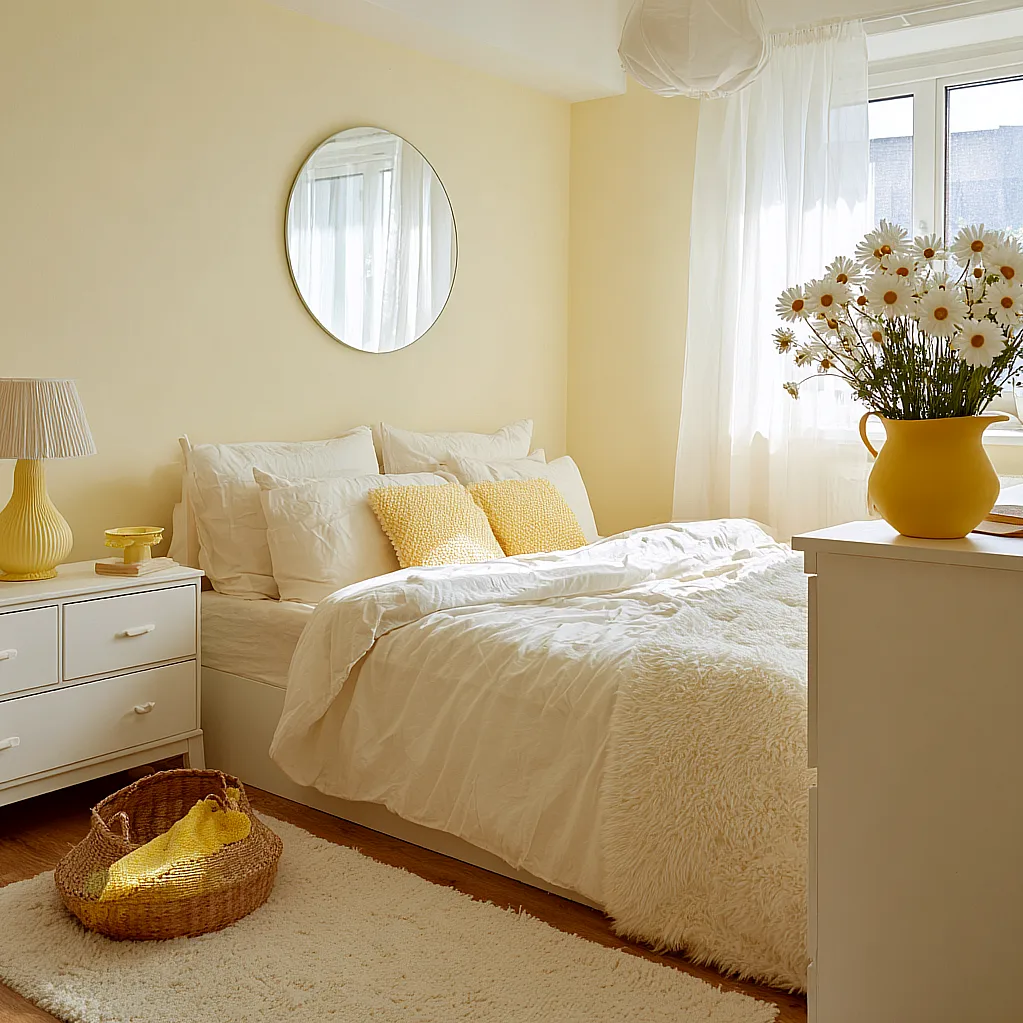 bedroom ideas yellow and white