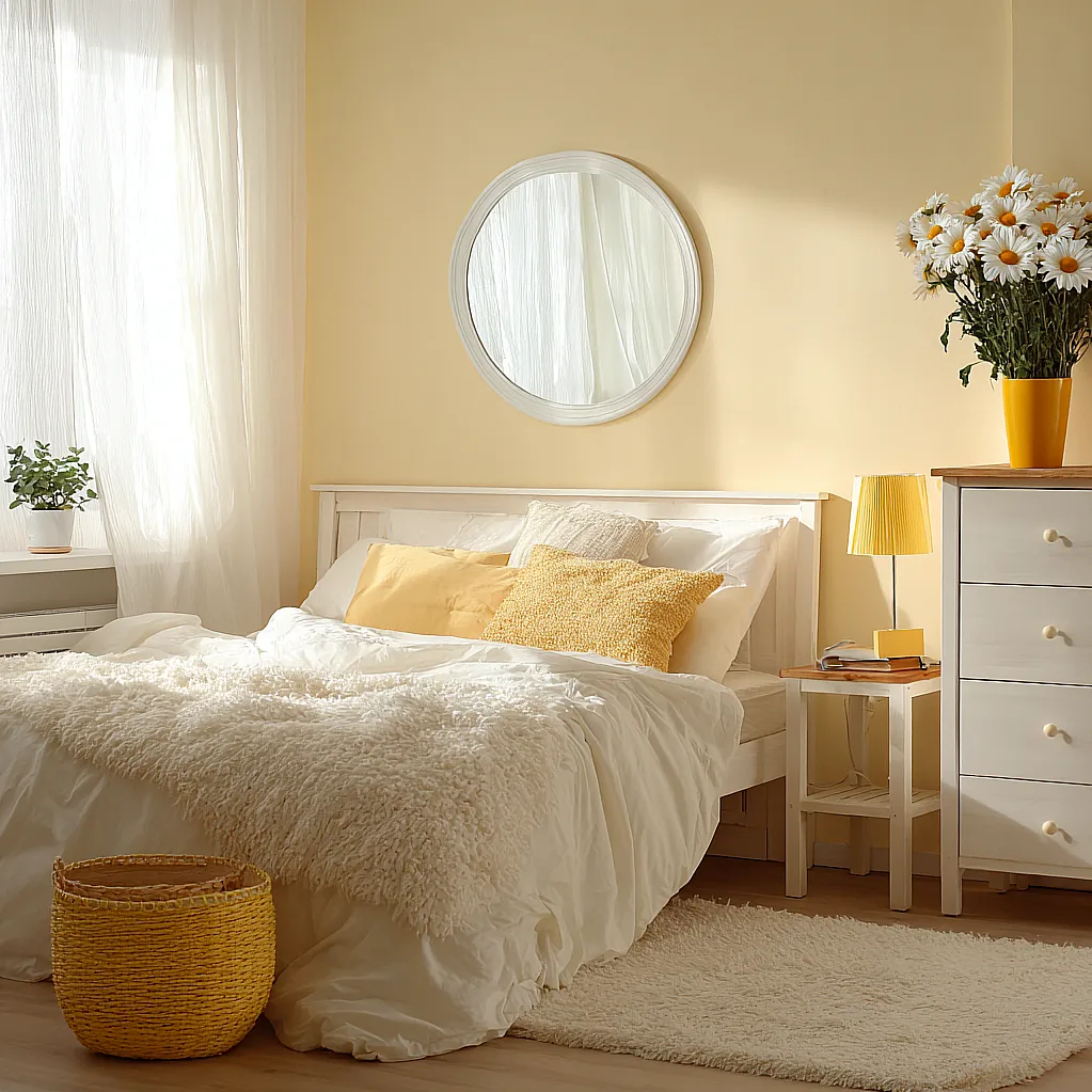 bedroom ideas yellow and white