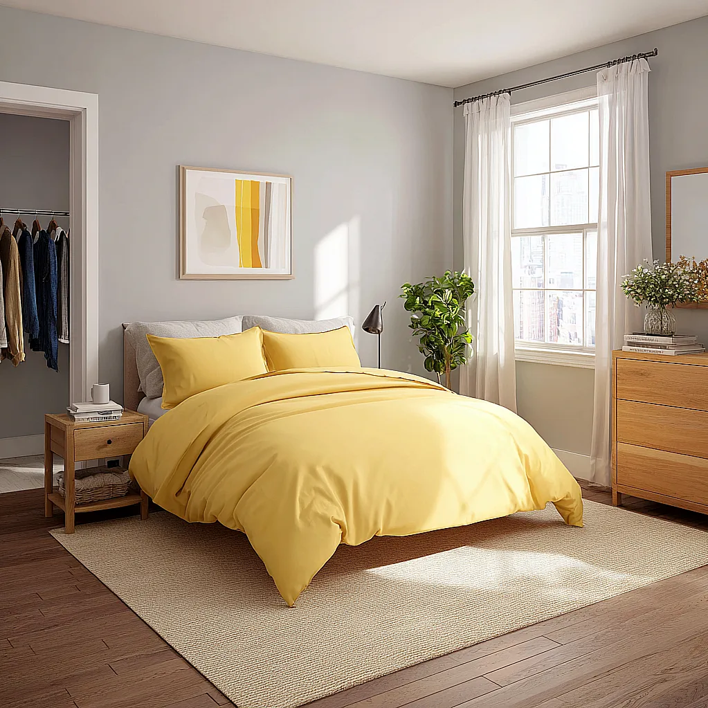 bedroom ideas yellow bedding