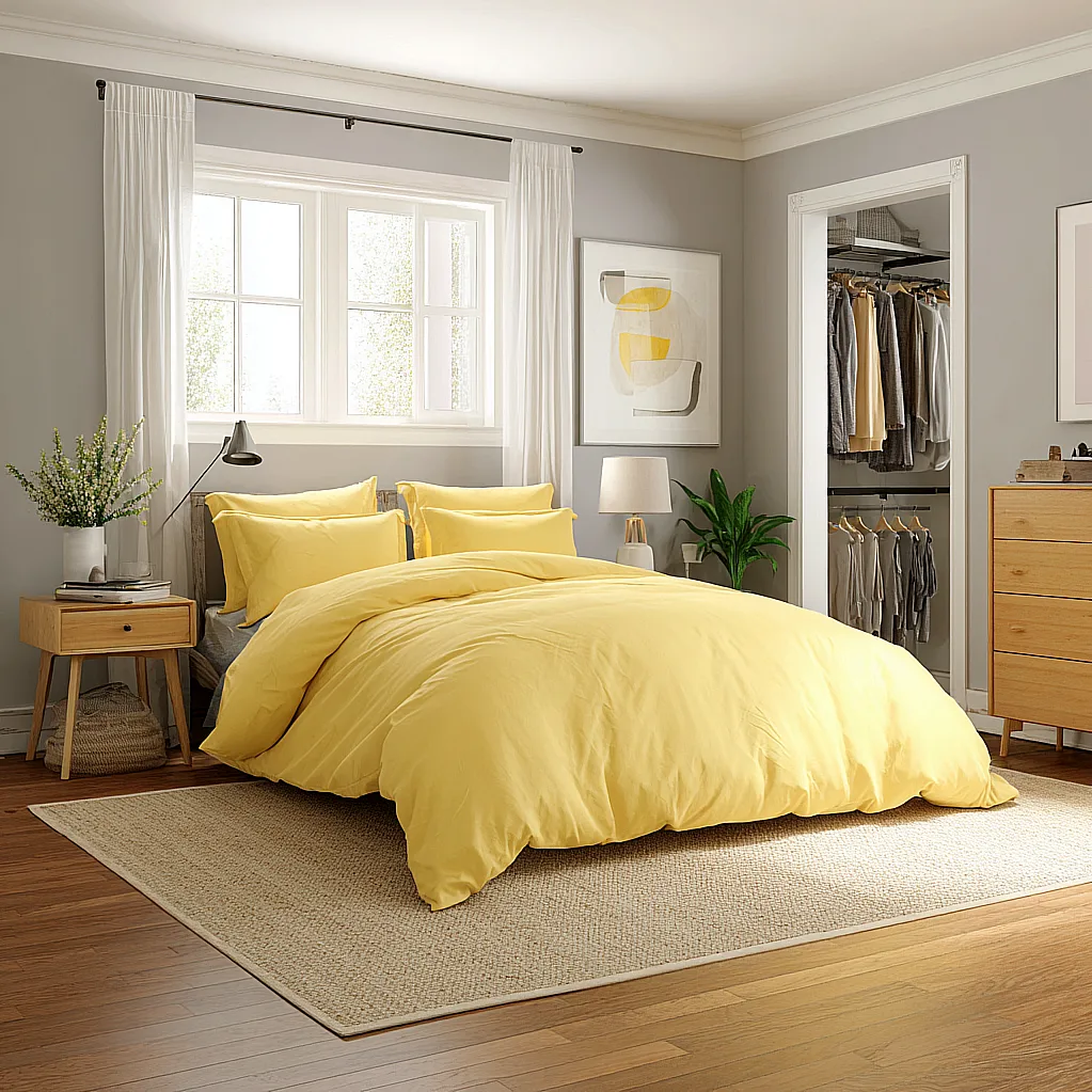 bedroom ideas yellow bedding