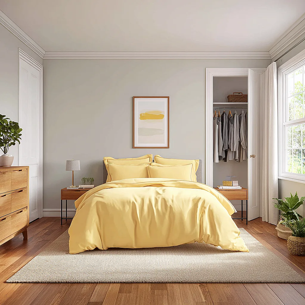 bedroom ideas yellow bedding