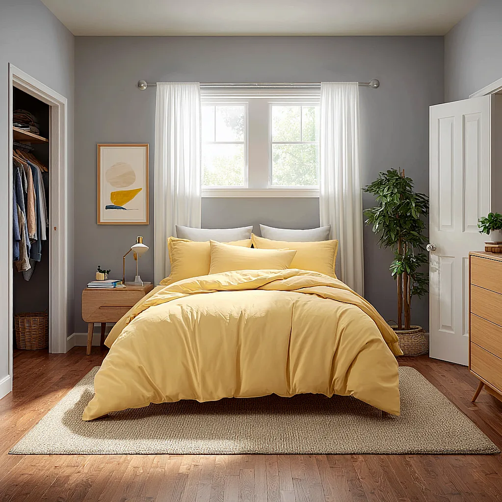 bedroom ideas yellow bedding
