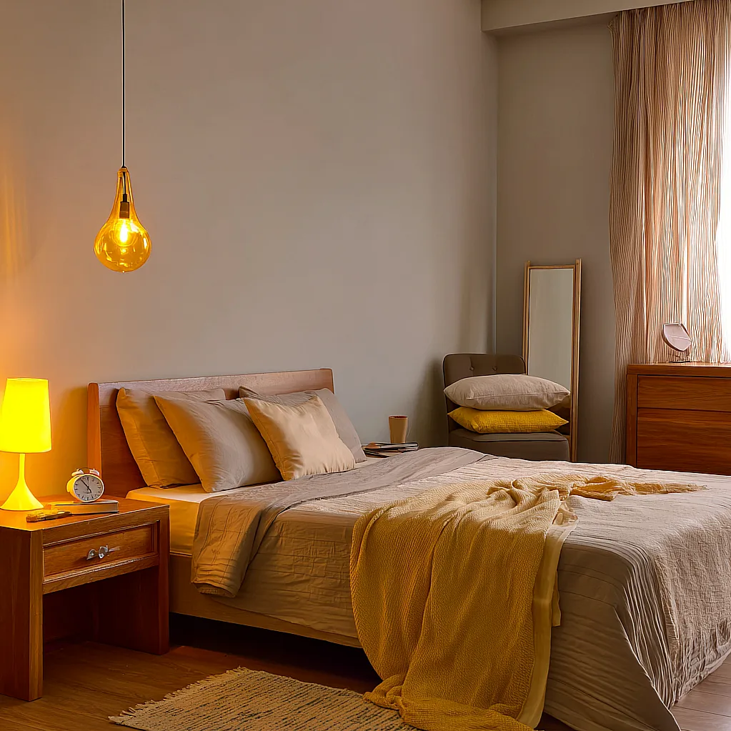 bedroom ideas yellow lights