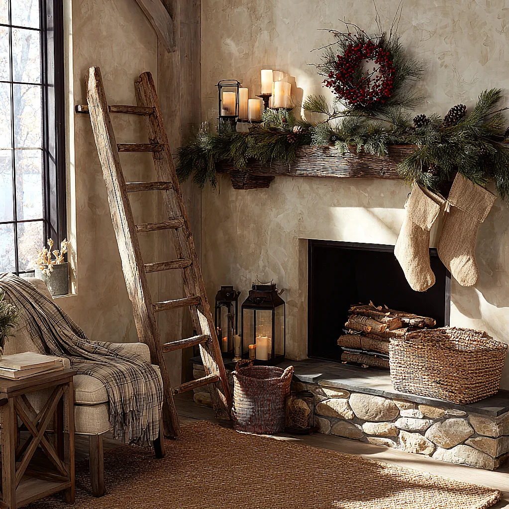 christmas mantle decor fireplaces rustic
