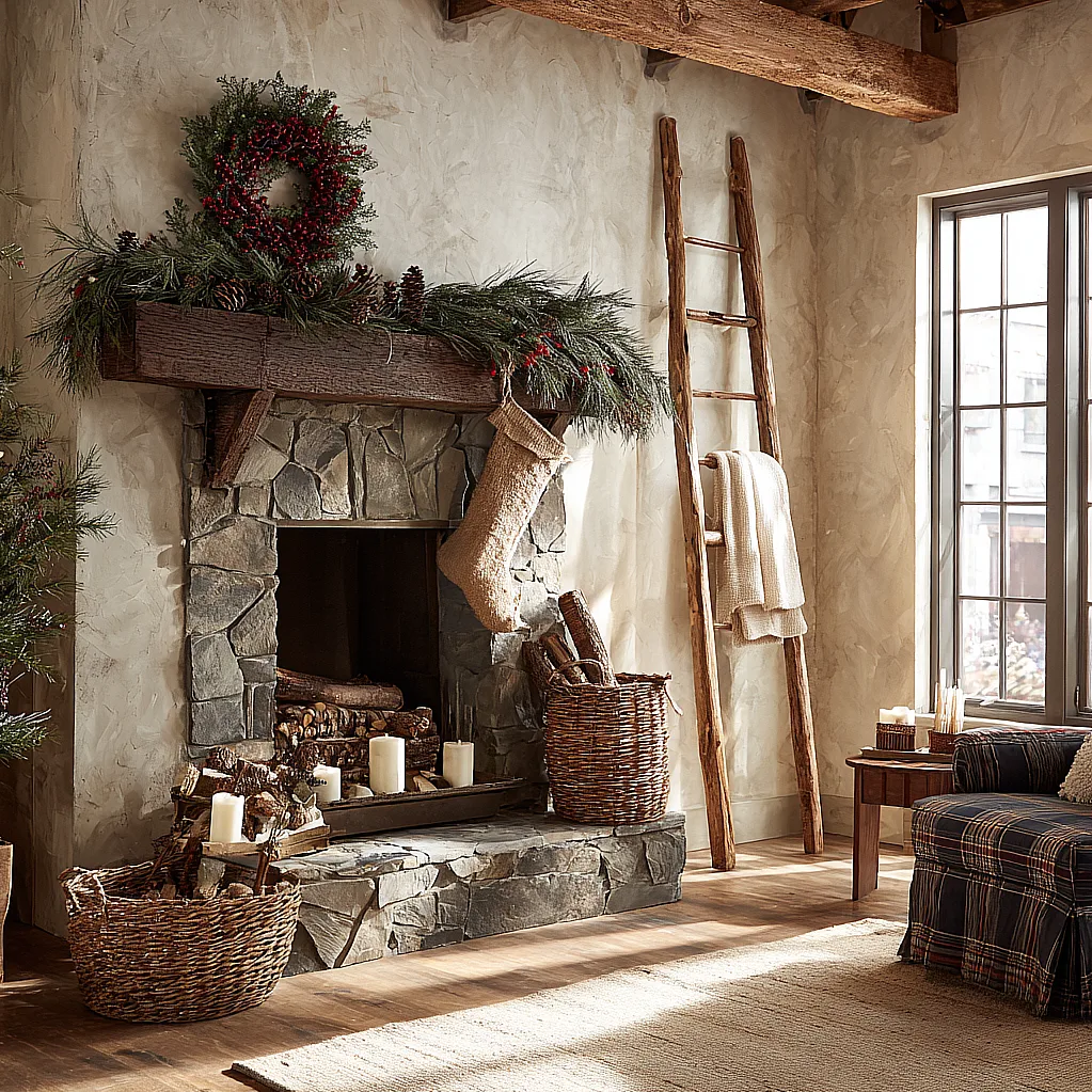 christmas mantle decor fireplaces rustic
