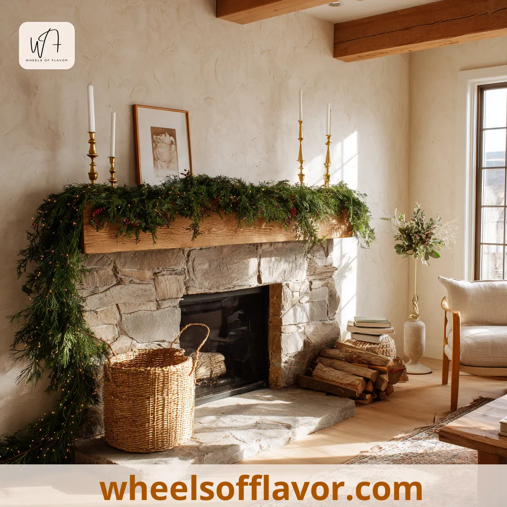 christmas mantle garland one side