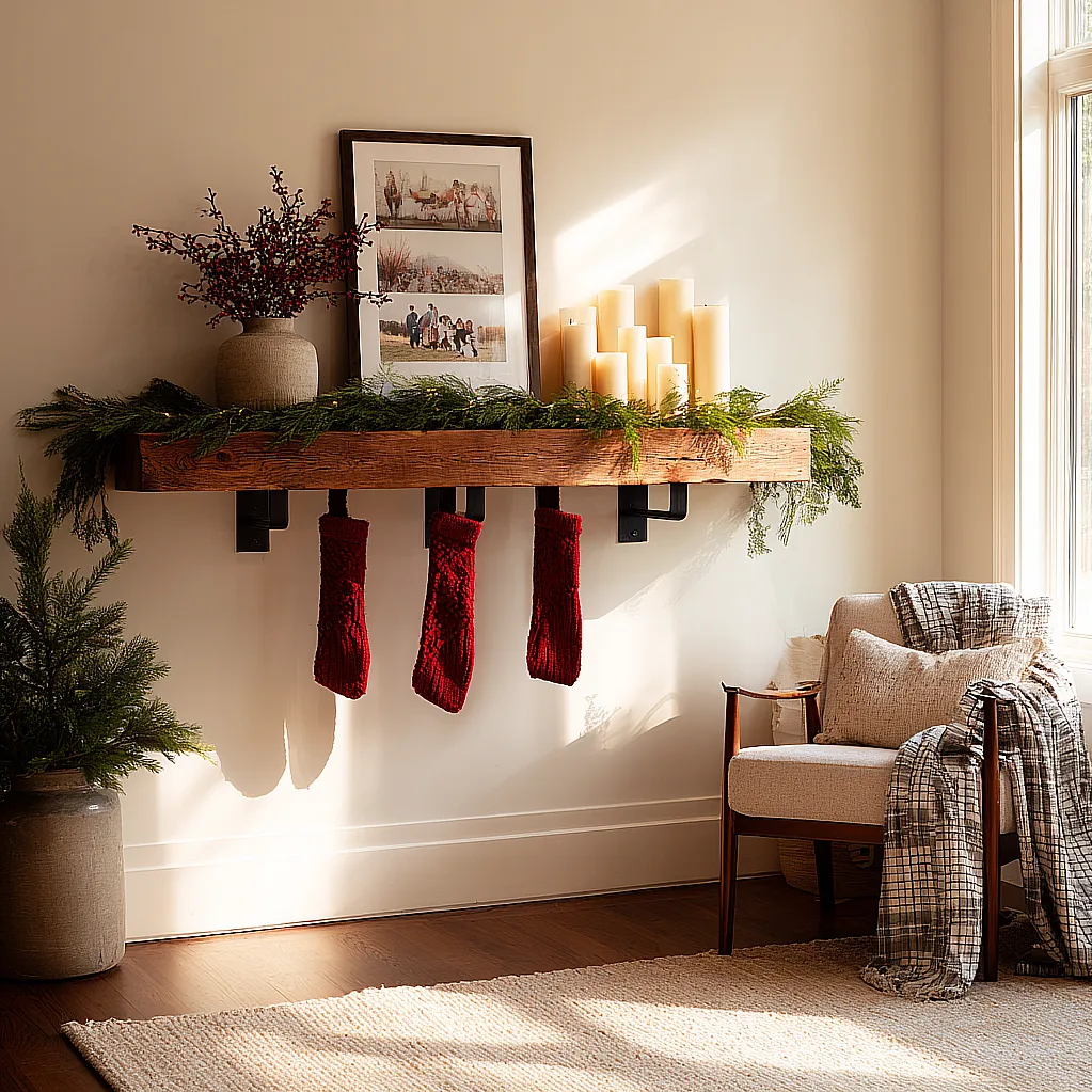 christmas mantle without fireplace