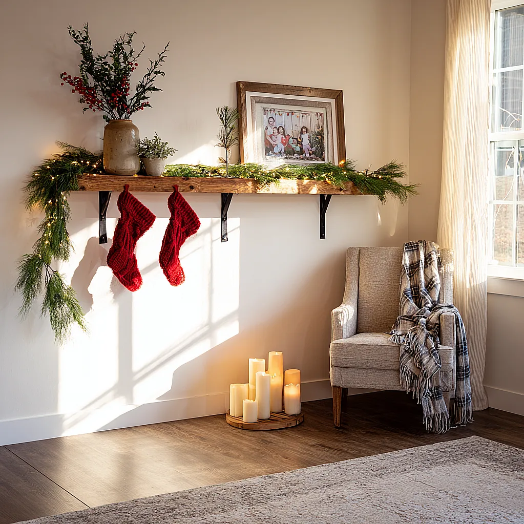 christmas mantle without fireplace