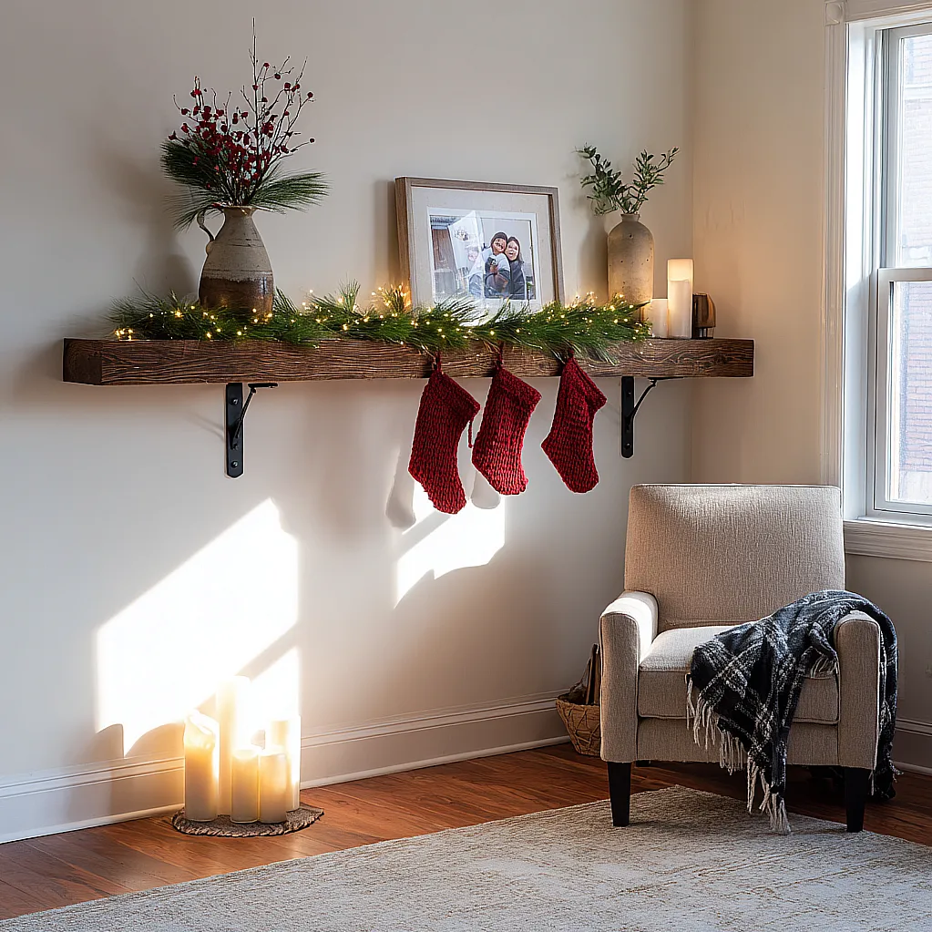 christmas mantle without fireplace