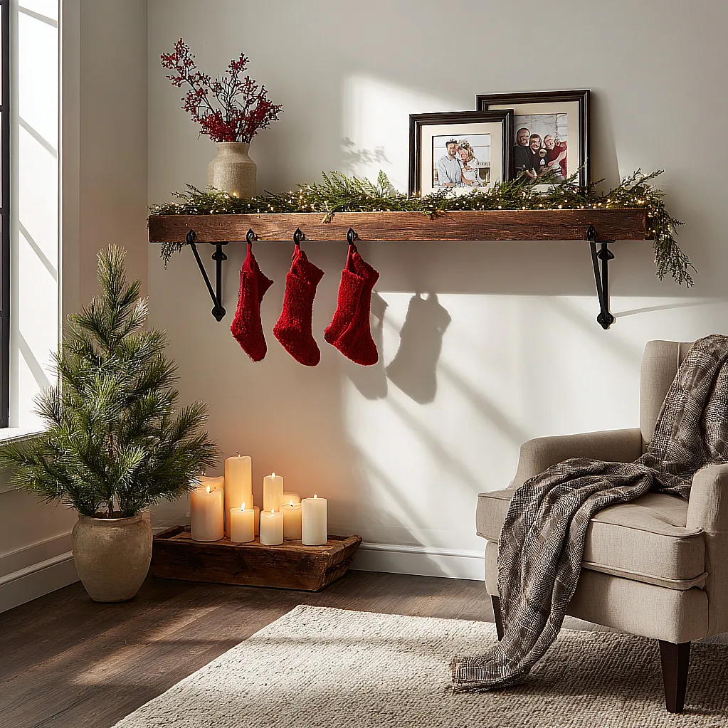 christmas mantle without fireplace