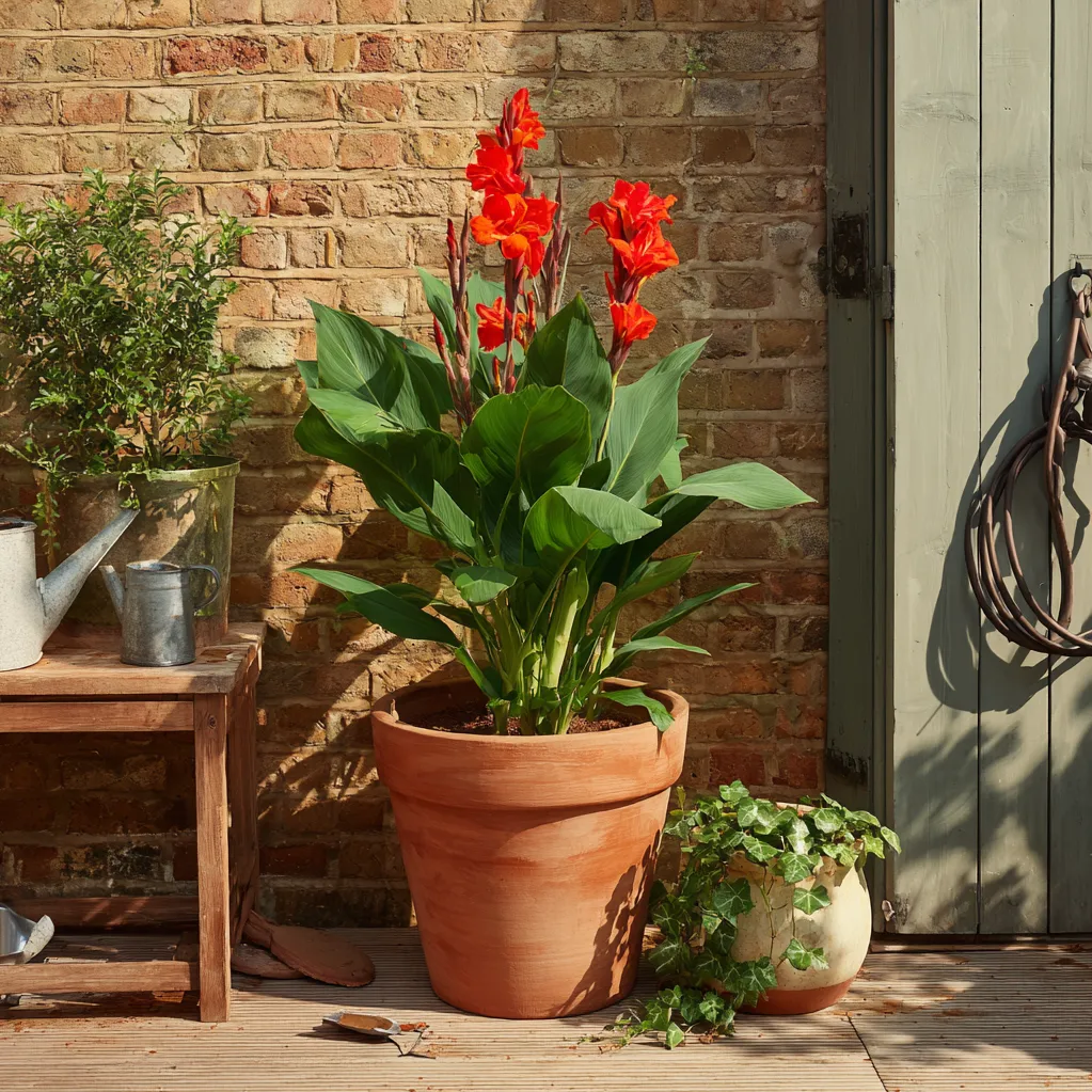 container gardens canna lily in pots ideas