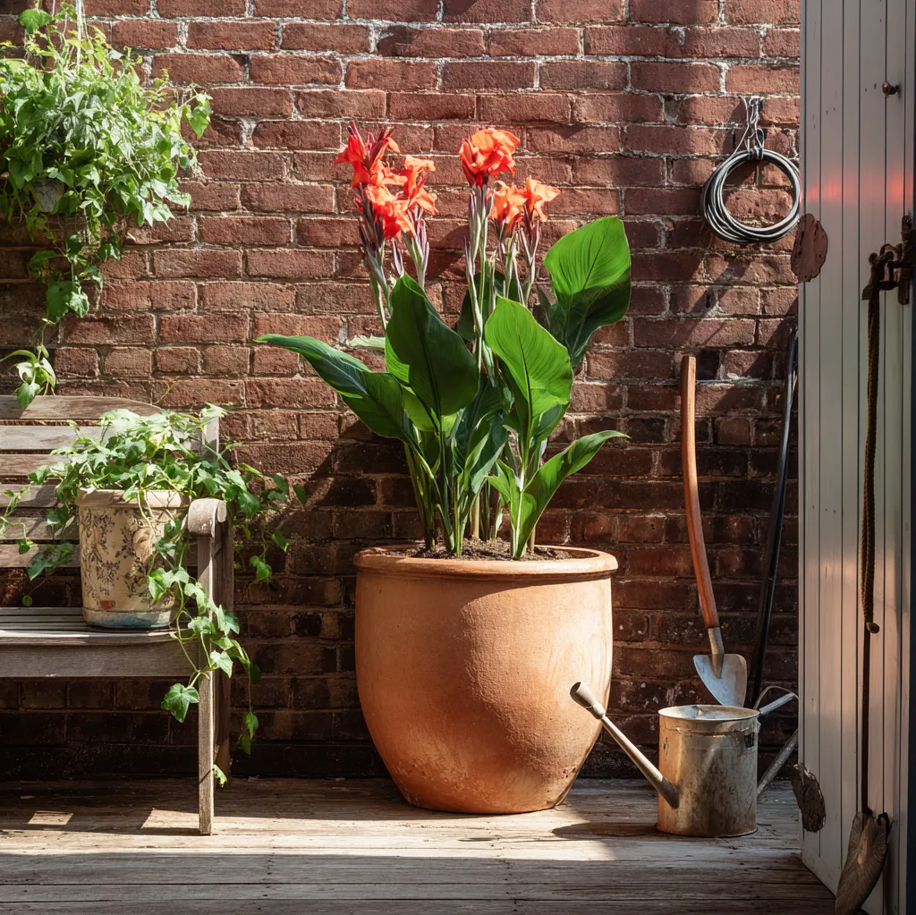 container gardens canna lily in pots ideas