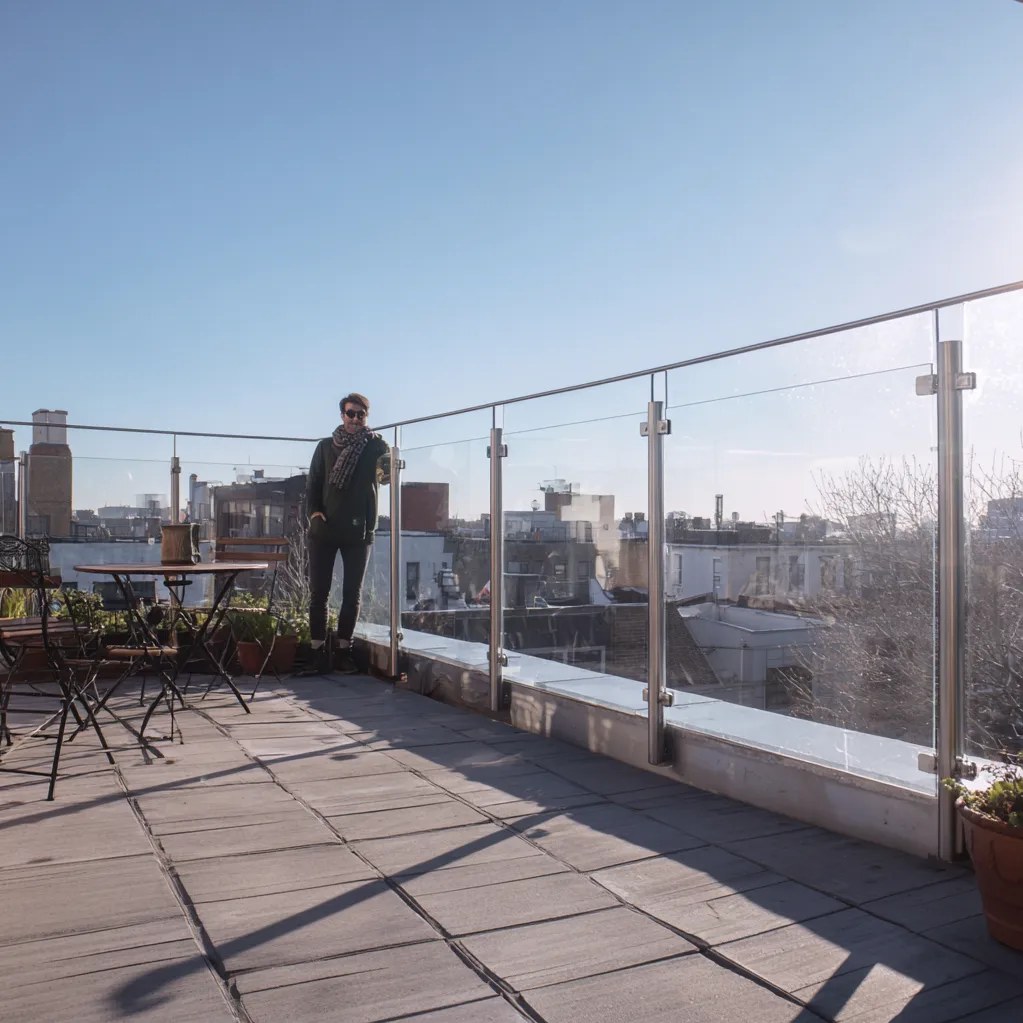 flat roof railing ideas