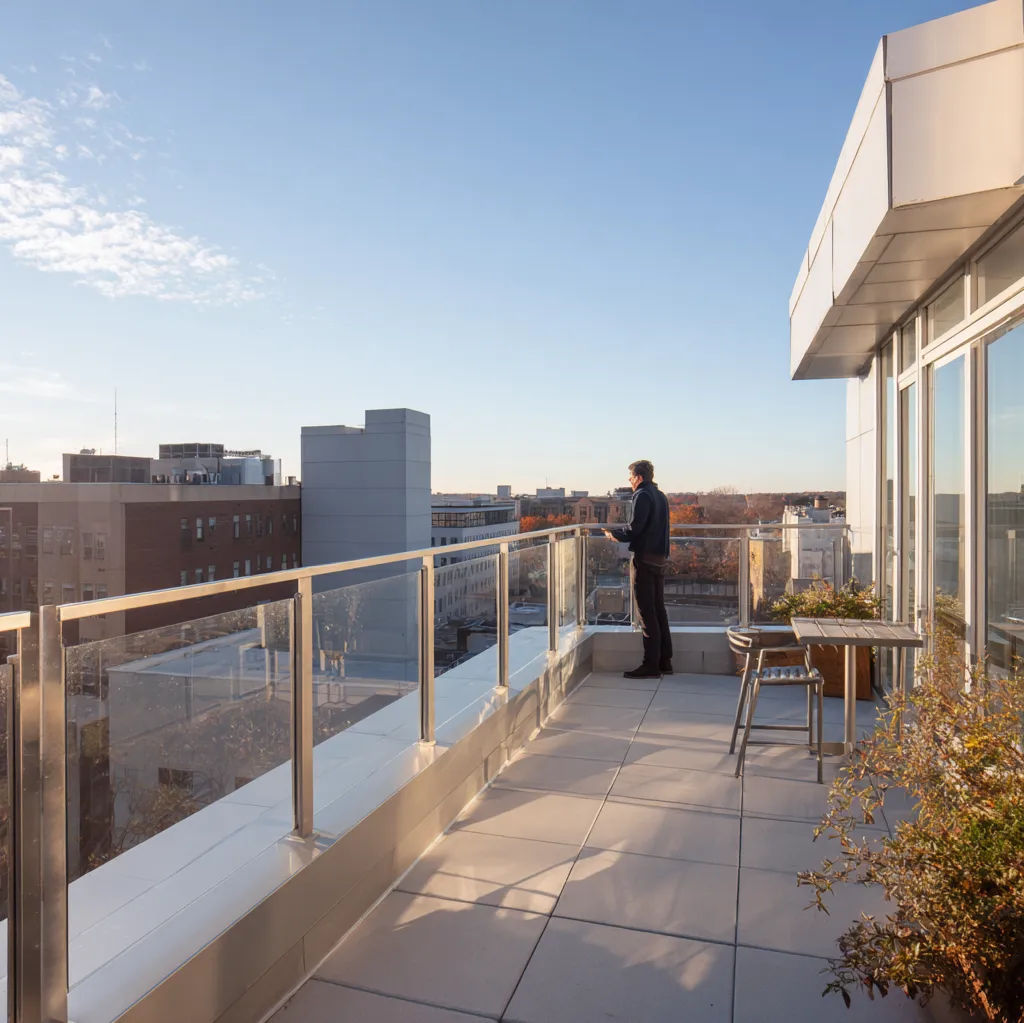 flat roof railing ideas