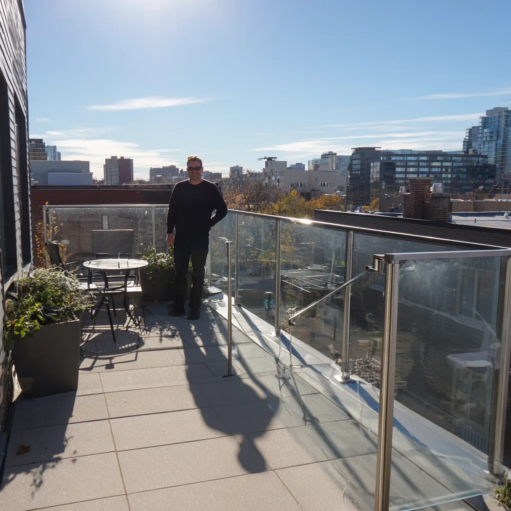 flat roof railing ideas