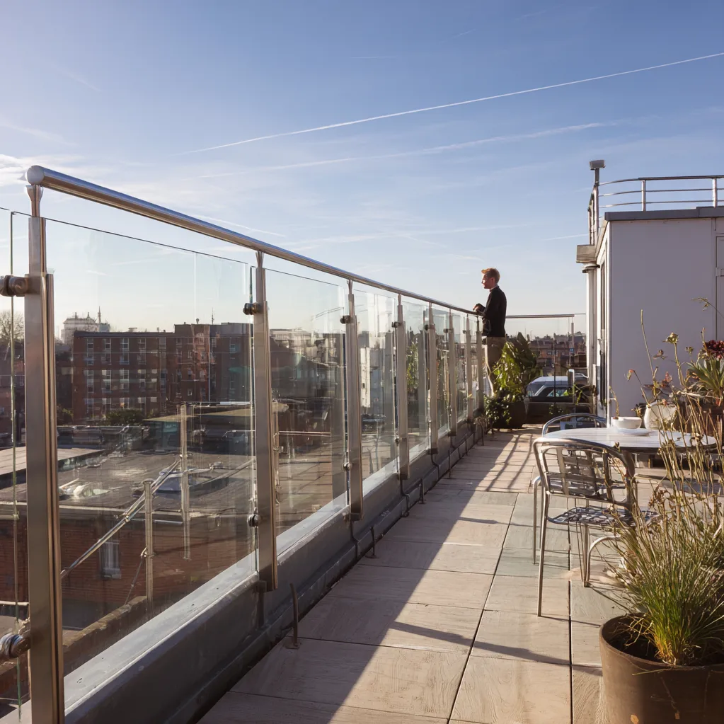 flat roof railing ideas