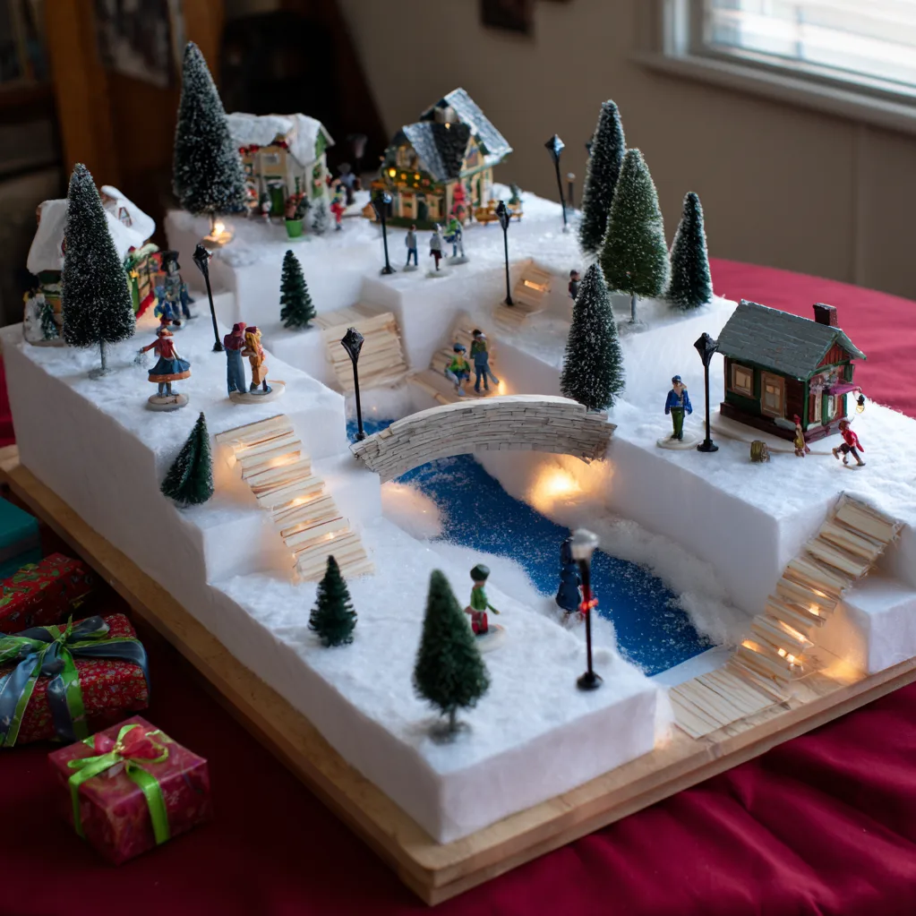 how to make a christmas village base ideas