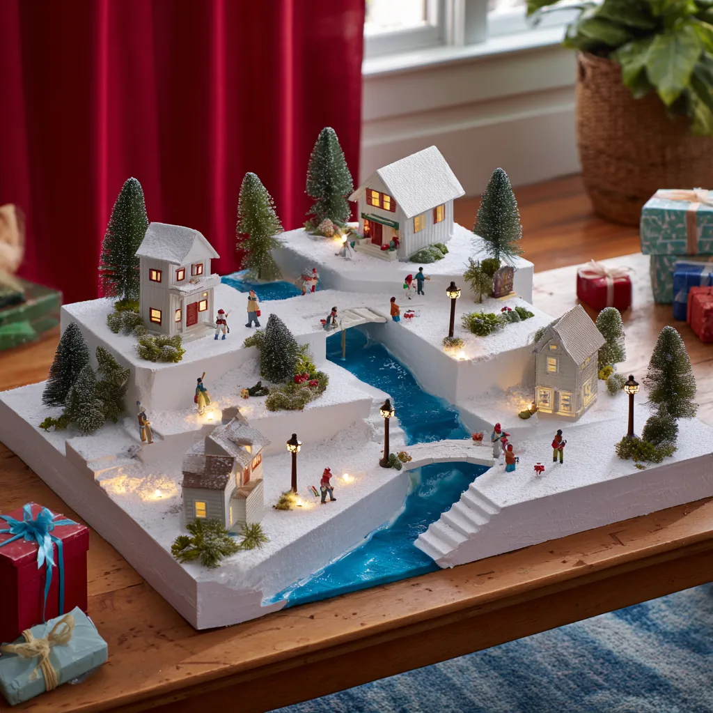 how to make a christmas village base ideas