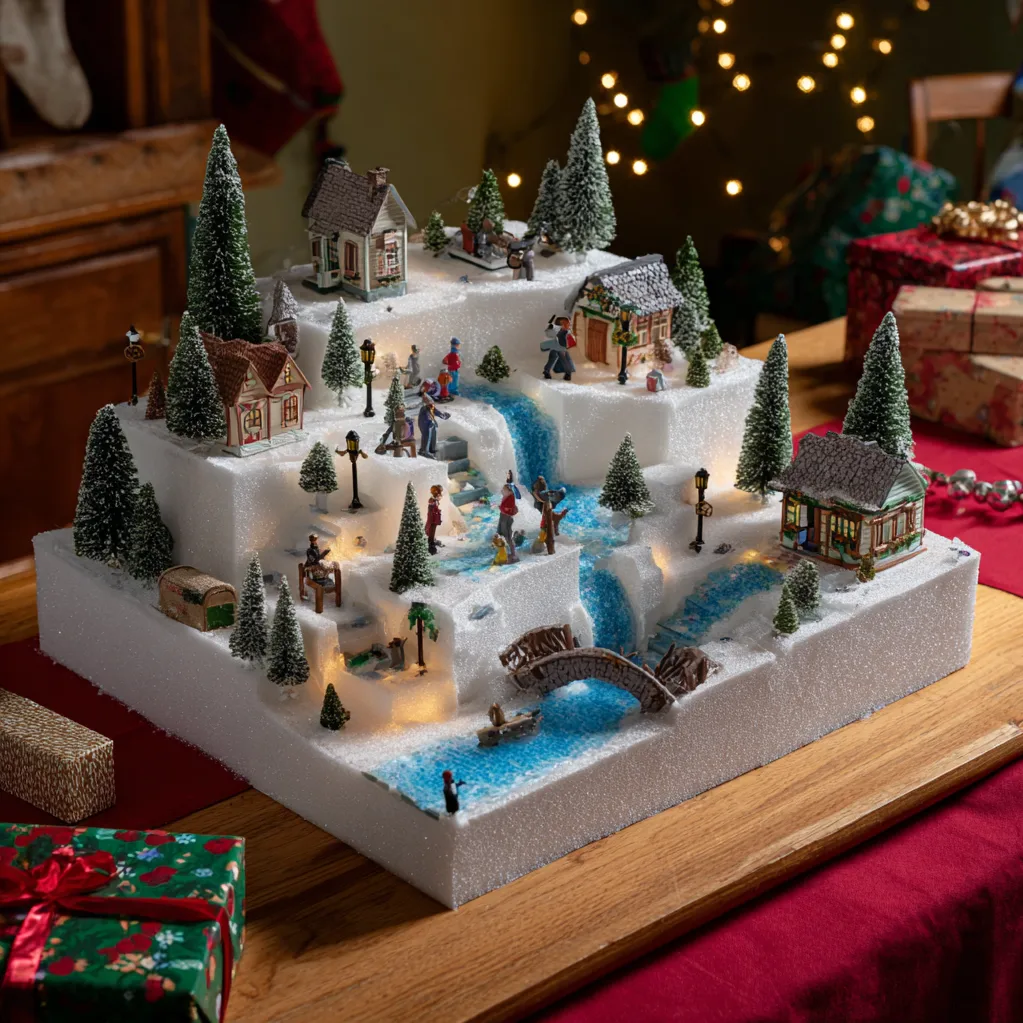 how to make a christmas village base ideas