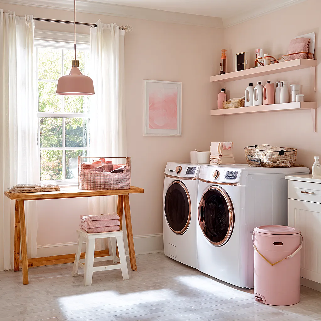 laundry room ideas bloxburg pink