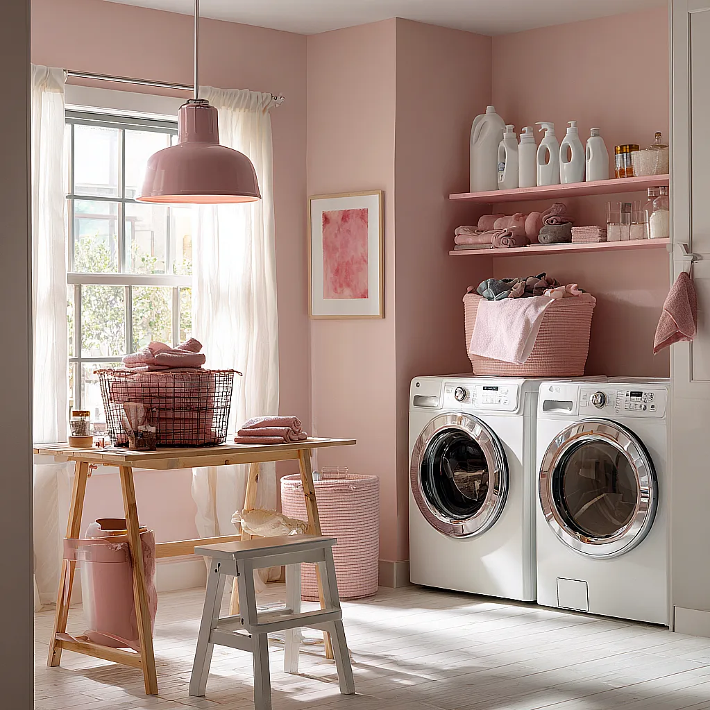 laundry room ideas bloxburg pink