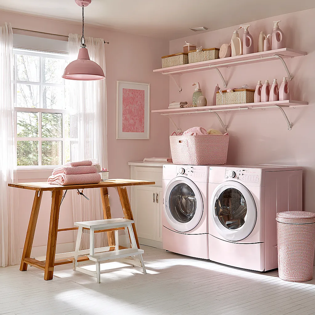 laundry room ideas bloxburg pink