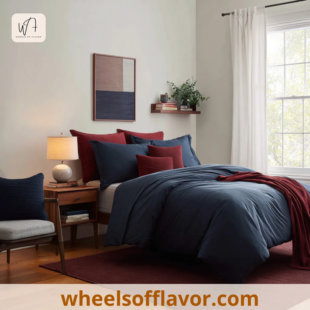 maroon and navy bedroom ideas