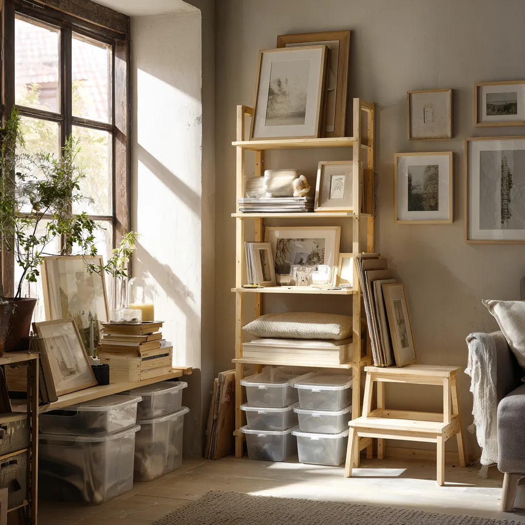 picture frame storage ideas