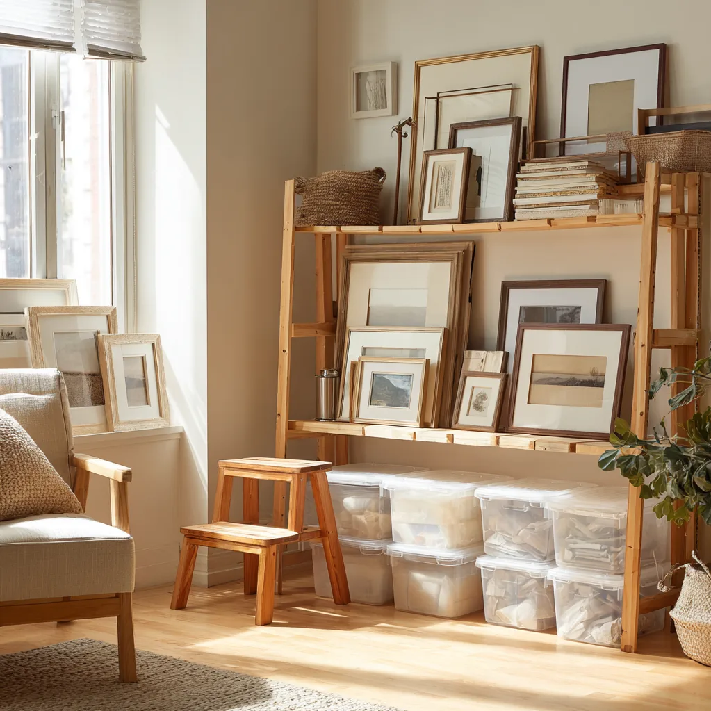 picture frame storage ideas