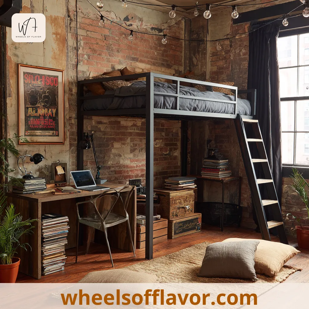 room ideas aesthetic grunge loft bed